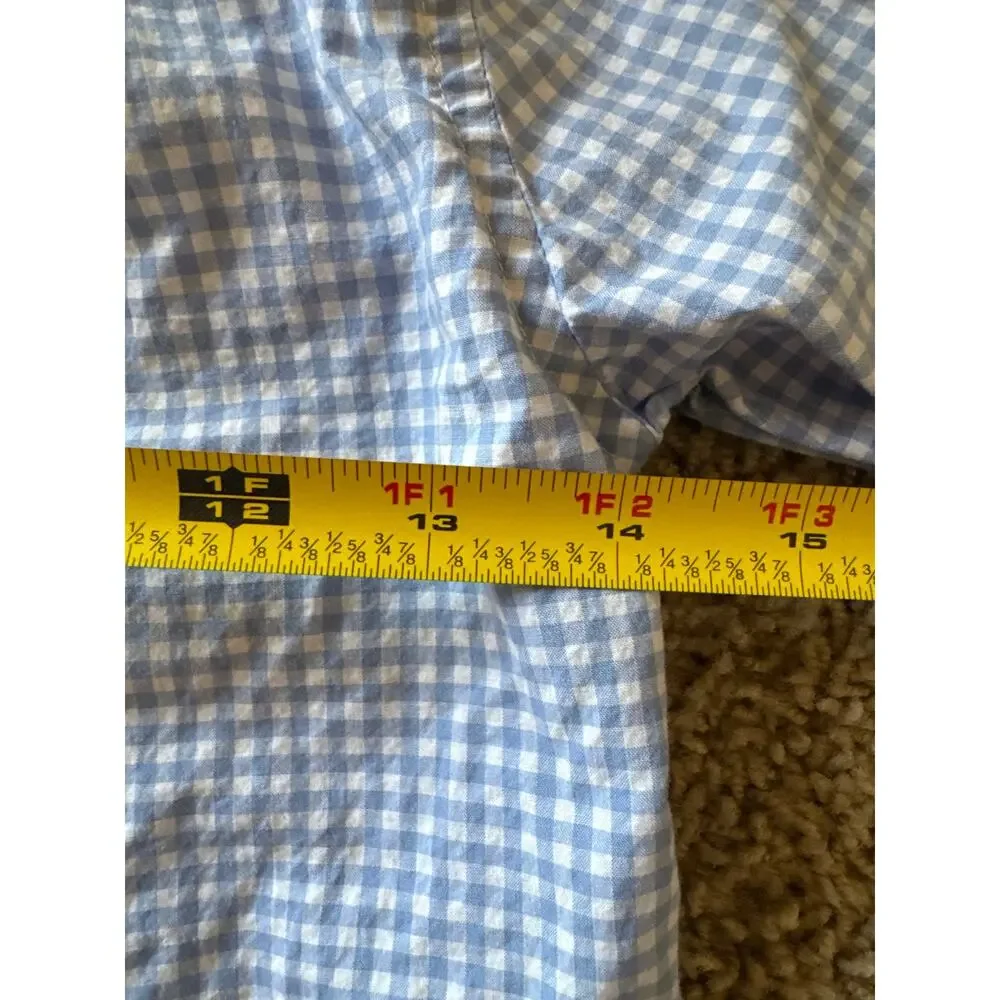Ralph Lauren Blue White Gingham Navy Pony Logo Toddler Size 5 Button Up Shirt